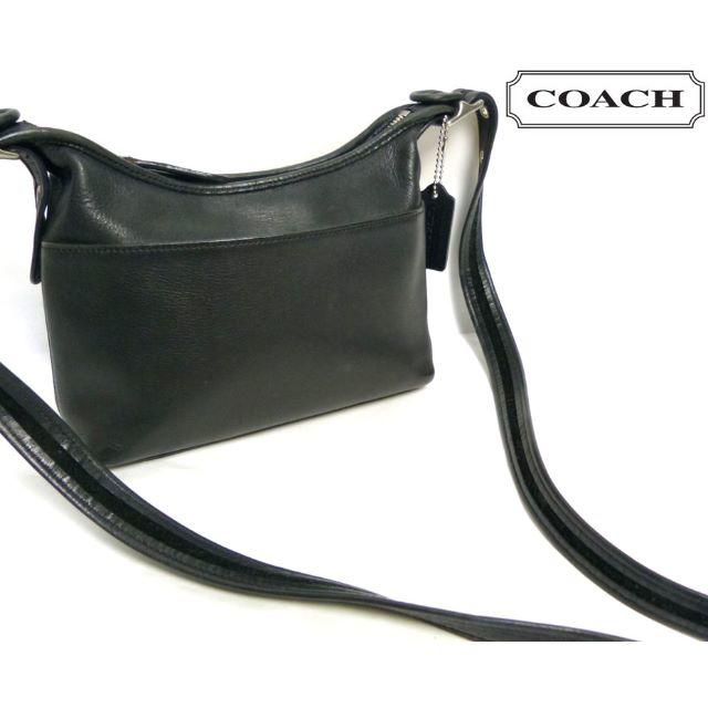 COACH(コーチ)のオールドコーチ OLD COACH レザーショルダーバッグ (黒)【中古】 メンズのバッグ(ショルダーバッグ)の商品写真