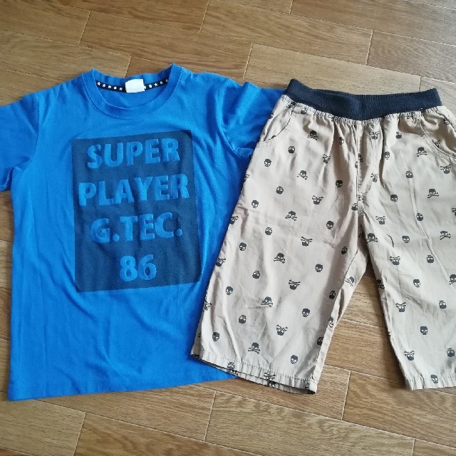 男の子 Tシャツ ハーフパンツ セット 140cm キッズ/ベビー/マタニティのキッズ服男の子用(90cm~)(Tシャツ/カットソー)の商品写真