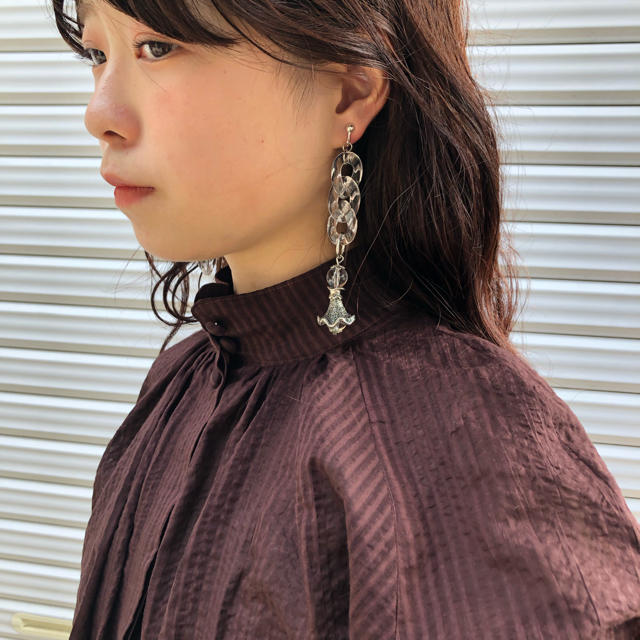 Ameri VINTAGE(アメリヴィンテージ)のclear chain  earring ハンドメイドのアクセサリー(イヤリング)の商品写真