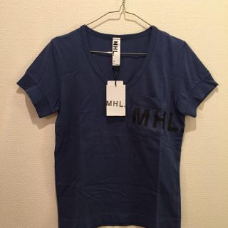 マーガレットハウエル(MARGARET HOWELL)のMHL.ロゴTシャツ ブルー(Tシャツ(半袖/袖なし))