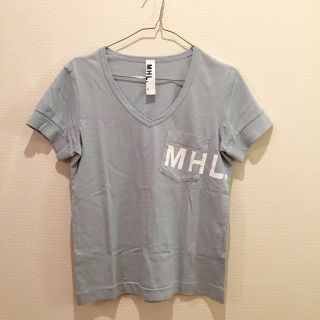 マーガレットハウエル(MARGARET HOWELL)のMHL.ロゴTシャツ 水色(Tシャツ(半袖/袖なし))