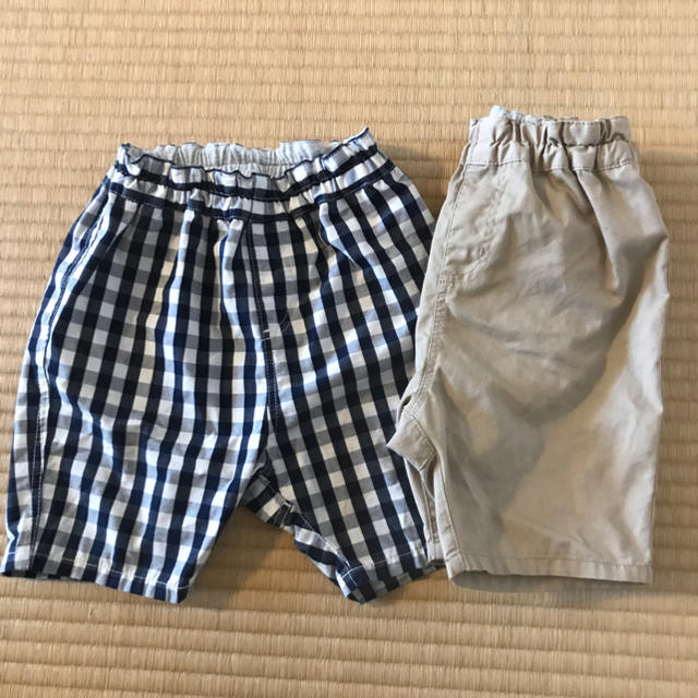 MUJI (無印良品)(ムジルシリョウヒン)の専用‼️ ‼️無印良品 子供 ハーフパンツ チェック 無地 90 95 キッズ/ベビー/マタニティのキッズ服男の子用(90cm~)(パンツ/スパッツ)の商品写真