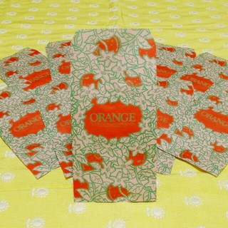 お待たせしました。大人気サイケなオレンジ袋　パリパリです。定形サイズ10枚組(カード/レター/ラッピング)
