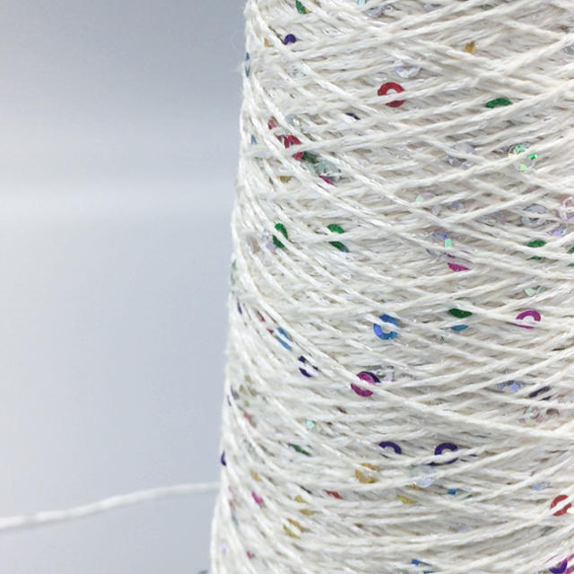 絣レインボースパンコール加工糸  １００ｇ ハンドメイドの素材/材料(生地/糸)の商品写真