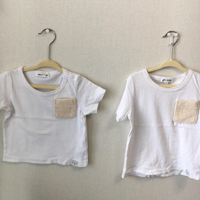 tシャツ サンダル お揃い 兄弟 100 80 キッズ/ベビー/マタニティのキッズ服男の子用(90cm~)(Tシャツ/カットソー)の商品写真