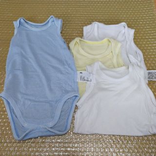 ユニクロ(UNIQLO)のユニクロ　エアリズム　ロンパース　肌着　ボディ　4枚　70　メッシュ　涼しい(肌着/下着)