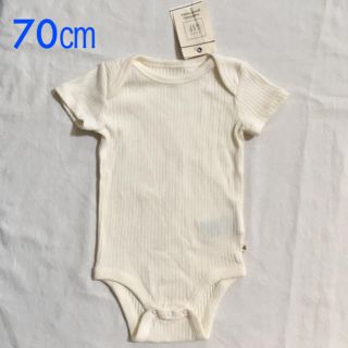 ベビーギャップ(babyGAP)の『新品』babyGap オーガニックコットン リブ半袖ボディ 70㎝サイズ(肌着/下着)