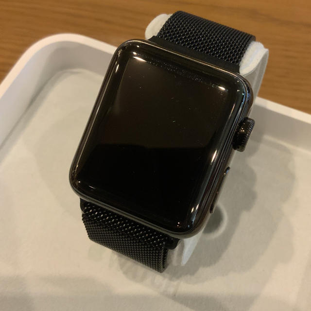 (純正品) Apple Watch series2 38mm ブラックステンレスメンズ