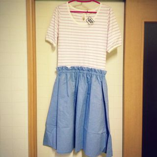 ダブルクローゼット(w closet)のW closet♡ドッキングワンピ(ひざ丈ワンピース)