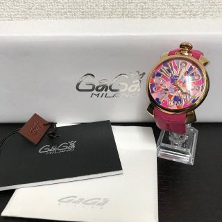 ガガミラノ(GaGa MILANO)のガガミラノ　腕時計　モザイク文字盤　美品　ピンク(腕時計)