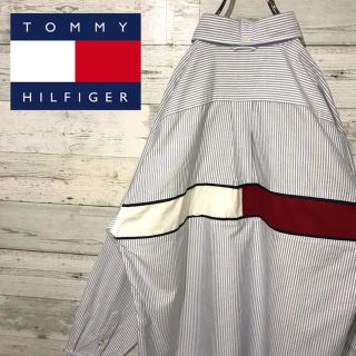 トミーヒルフィガー(TOMMY HILFIGER)の【レア】トミーヒルフィガー☆ビッグフラッグロゴ 星条旗 ストライプBDシャツ(シャツ)