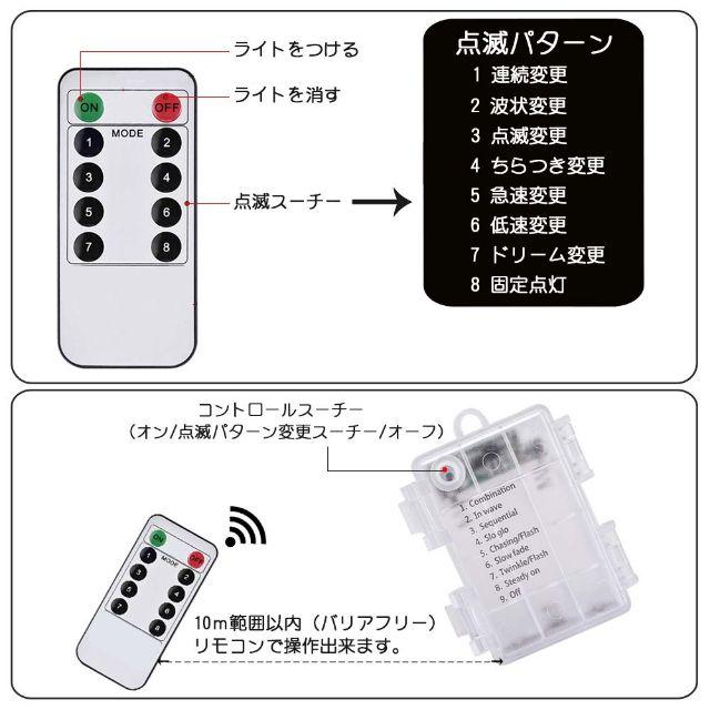 LEDイルミネーションライトリモコン付き ウォームホワイト インテリア/住まい/日用品のライト/照明/LED(その他)の商品写真