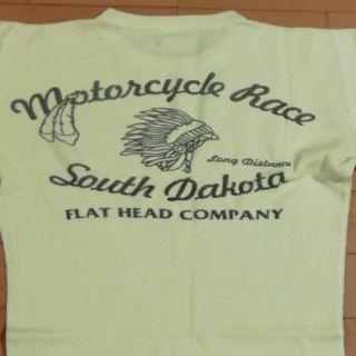 フラットヘッド(THE FLAT HEAD)のフラットヘッド サーマル 38　motorcycle race イエロー(Tシャツ/カットソー(七分/長袖))