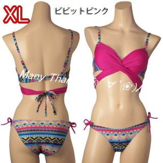 ビビッドピンクXL★アレンジビキニ★他サイズや色も有★売切れ次第セール終了★新品(水着)