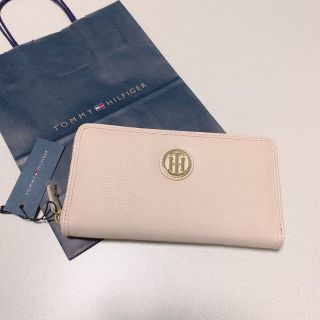 トミーヒルフィガー(TOMMY HILFIGER)の新品 トミーヒルフィガー 長財布 人気 ピンクベージュ(財布)