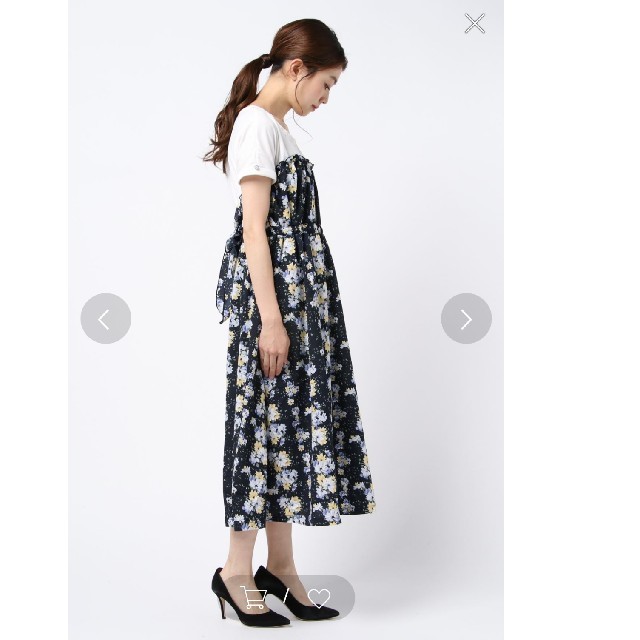 axes femme(アクシーズファム)の夏服 axes 花柄ドッキングワンピース レディースのワンピース(ひざ丈ワンピース)の商品写真