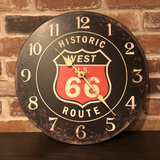 ROUTE66  壁掛け時計 ビンテージ レトロ(掛時計/柱時計)