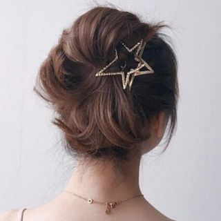 スターデザインヘアクリップ♡ピンクゴールド(バレッタ/ヘアクリップ)