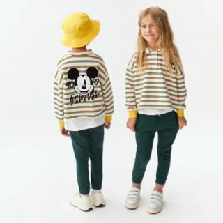 ザラキッズ(ZARA KIDS)のzara  kids ディズニー ボーダーポロシャツ 即完売 ミッキー 値下げ(Tシャツ/カットソー)