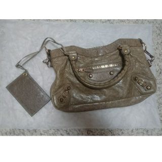 バレンシアガ(Balenciaga)のBALENCIAGA ジャイアント グレージュ×ピンクゴールド(ハンドバッグ)