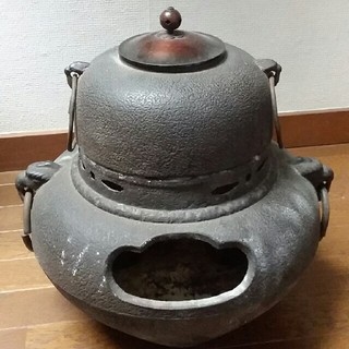 ◆茶釜◆鉄製の良い風合い◆昭和レトロ(置物)