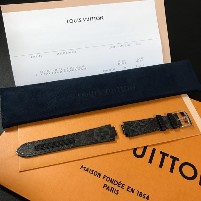 LOUIS VUITTON(ルイヴィトン)のお得 タンブール ホライゾン エクリプス グレーズ エナメル ストラップ ベルト メンズの時計(レザーベルト)の商品写真