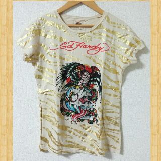 エドハーディー(Ed Hardy)のEd Hardy エドハーディー Tシャツ S レディース 美品 ラインストーン(Tシャツ(半袖/袖なし))