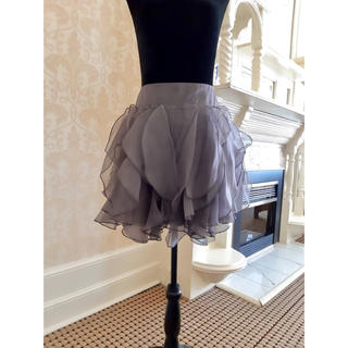 新品未使用 NY購入 シルクシフォンオーガンザのボリューム可愛いスカート(ミニスカート)