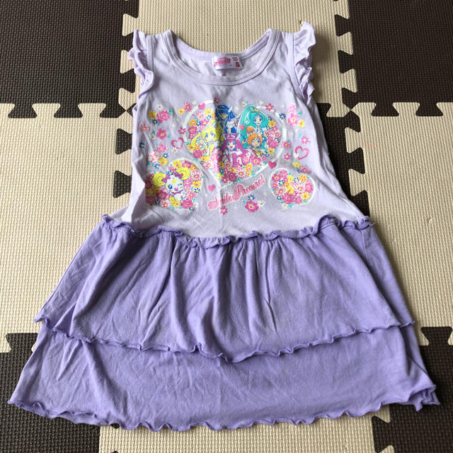 BANDAI(バンダイ)のスマイルプリキュアティアードワンピース紫100 キッズ/ベビー/マタニティのキッズ服女の子用(90cm~)(ワンピース)の商品写真