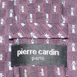 ピエールカルダン(pierre cardin)の新品同様イタリア製ピエール カルダン ネクタイ（小紋柄パープル紫色系(ネクタイ)