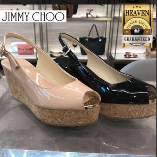 ジミーチュウ(JIMMY CHOO)のジミーチュウ  ほぼ未使用  ウェッジサンダル  ベージュ(サンダル)