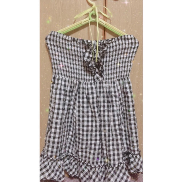 水玉キャミワンピ💕チューブトップワンピ💕半袖花柄ワンピ レディースのワンピース(ミニワンピース)の商品写真