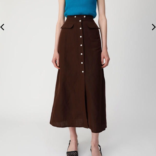 moussy(マウジー)のMOUSSY FRONT BUTTON LINEN BREND スカート レディースのスカート(ロングスカート)の商品写真