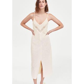 ザラ(ZARA)のZARA テクスチャー入りレースワンピース(ロングワンピース/マキシワンピース)