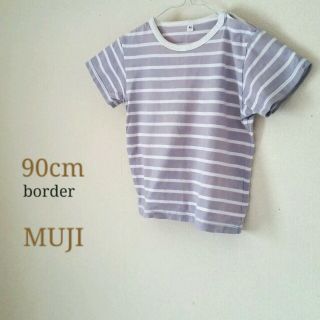 ムジルシリョウヒン(MUJI (無印良品))の90㎝【無印良品】ボーダー半袖Tシャツ(Tシャツ/カットソー)