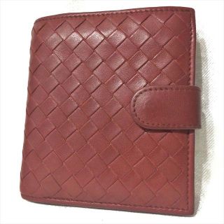 ボッテガヴェネタ(Bottega Veneta)の★美品★ボッテガヴェネタ イントレチャート 二つ折り財布 ワインレッド(財布)