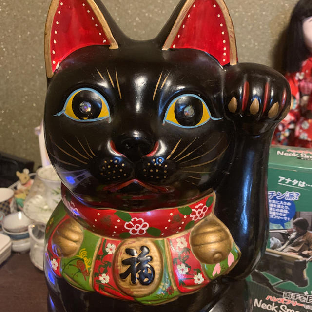 アンティーク大きな黒招き猫左手あげの通販 by さとちゃんオモロショップ 見に来てね｜ラクマ