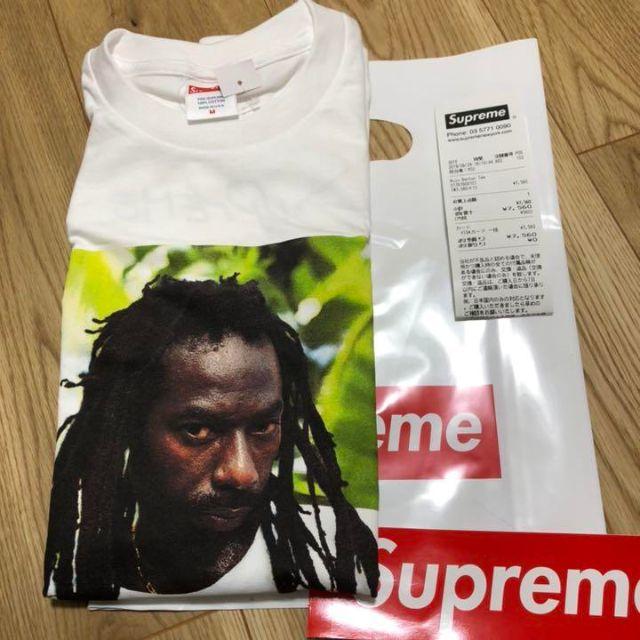 色white白ホワイトレシート有 M supreme buju banton tee