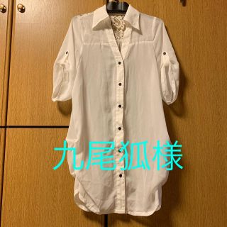 バックレースロングシャツ(シャツ/ブラウス(半袖/袖なし))