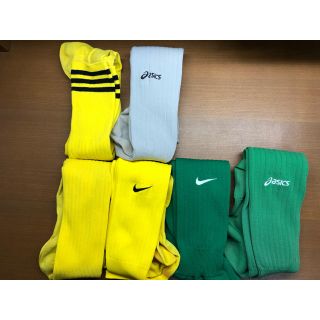 ナイキ(NIKE)のサッカーソックス ナイキ アシックス 無地 黄色、緑、グレー25-27(その他)