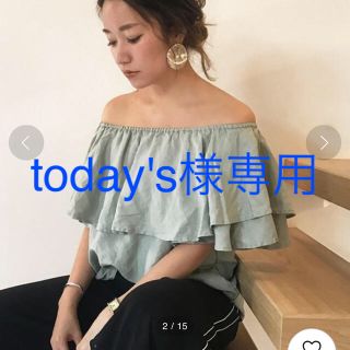 トゥデイフル(TODAYFUL)のTODAYFULリネンオフショルダーブラウス(シャツ/ブラウス(半袖/袖なし))