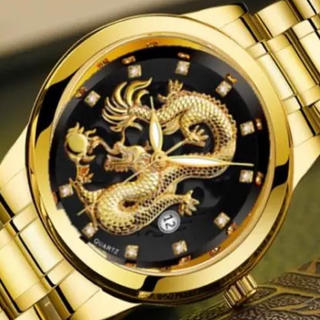 ドラゴン ゴールド & ブラック 腕時計(腕時計(アナログ))