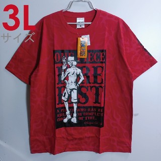 新品 3L XXL Tシャツ ワンピース エース グッズ レッド 8303(Tシャツ/カットソー(半袖/袖なし))