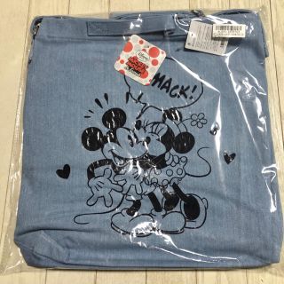 ディズニー(Disney)のデニム帆布 ミッキー&ミニー(ショルダーバッグ)