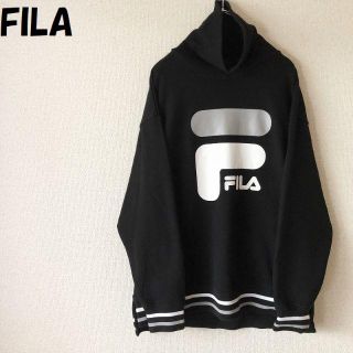 フィラ(FILA)の【人気】フィラ タートルネックスウェット ビッグロゴ リブライン サイズM(スウェット)