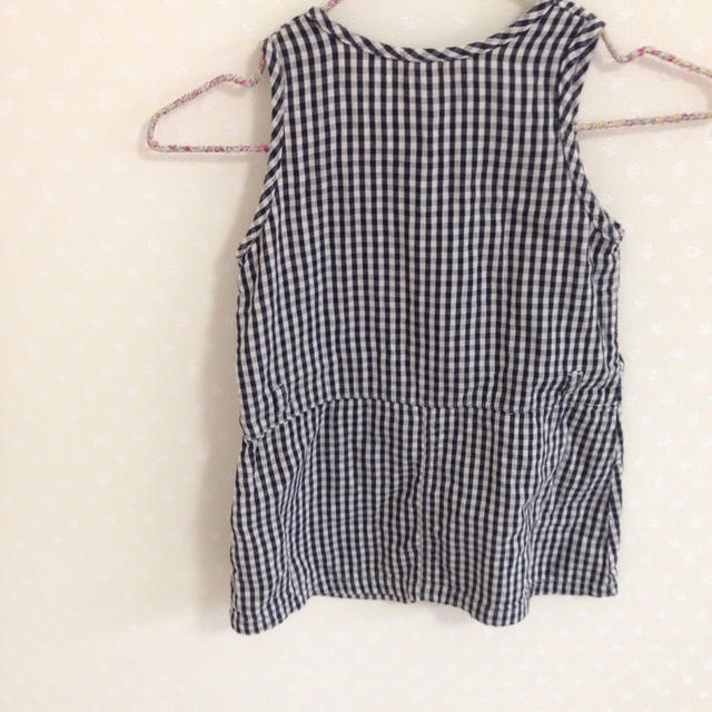 MUJI (無印良品)(ムジルシリョウヒン)のブロックチェックワンピ90 キッズ/ベビー/マタニティのキッズ服女の子用(90cm~)(ワンピース)の商品写真