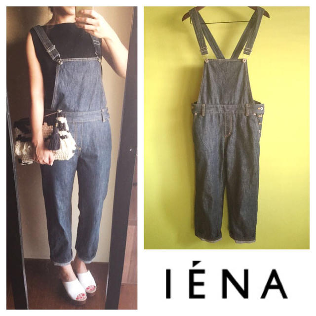 IENA(イエナ)のサロペット インディゴ ブルー デニム レディースのパンツ(サロペット/オーバーオール)の商品写真