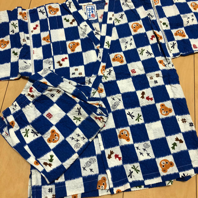 mikihouse(ミキハウス)のミキハウス 市松柄 甚平 キッズ/ベビー/マタニティのキッズ服男の子用(90cm~)(甚平/浴衣)の商品写真