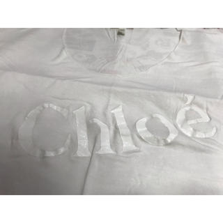クロエ(Chloe)のchloe クロエ 白ロゴプリント トップス Tシャツ(Tシャツ(半袖/袖なし))