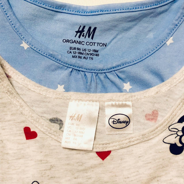 H&M(エイチアンドエム)の【85】H&Mミニー＆ドット柄ワンピース２枚組 キッズ/ベビー/マタニティのベビー服(~85cm)(ワンピース)の商品写真